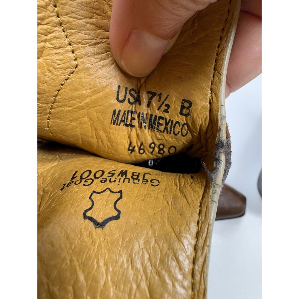 JB Dillon Brown Women’s Genuine GOAT Cowboy Western Boots Sz 7.5 B JBW5001 - Picture 8 of 12